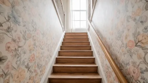 Aranżacja tapeta na klatkę schodową